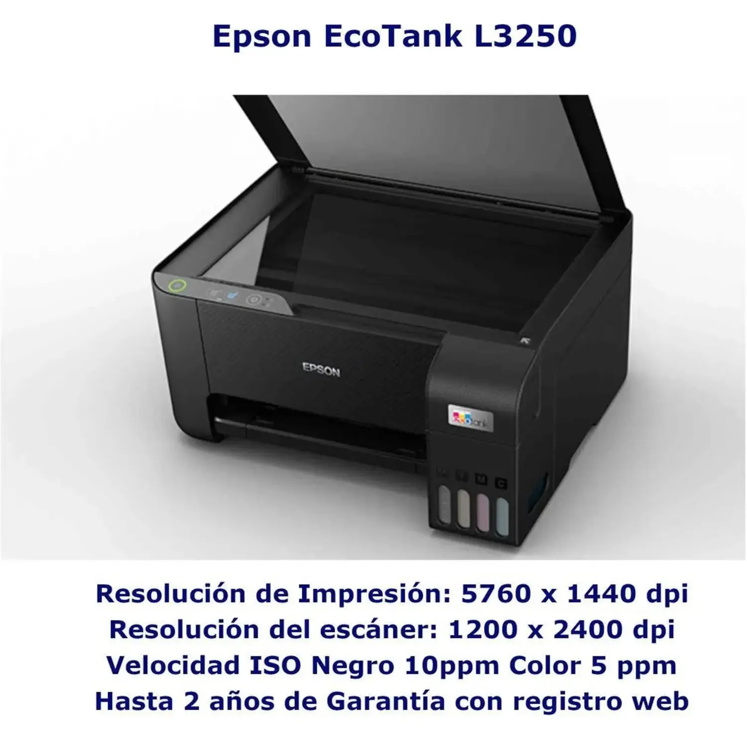 IMPRESORA MULTIFUNCIONAL EPSON L3250 NEGRO IMPRIME FOTOCOPIA Y ESCANEA - Imagen 6