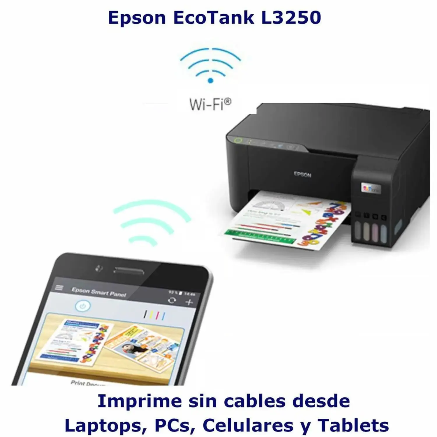 IMPRESORA MULTIFUNCIONAL EPSON L3250 NEGRO IMPRIME FOTOCOPIA Y ESCANEA - Imagen 3