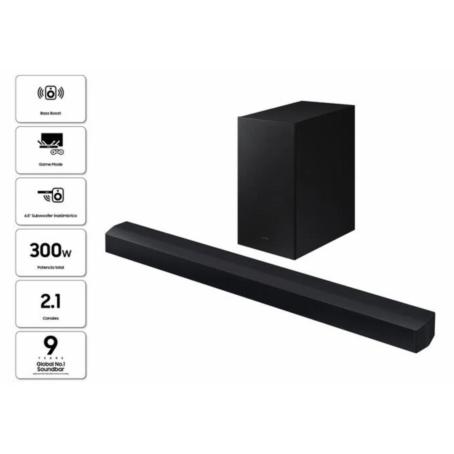 BARRA DE SONIDO SAMSUNG HW-C450 2.1 CH NEGRO - Imagen 3