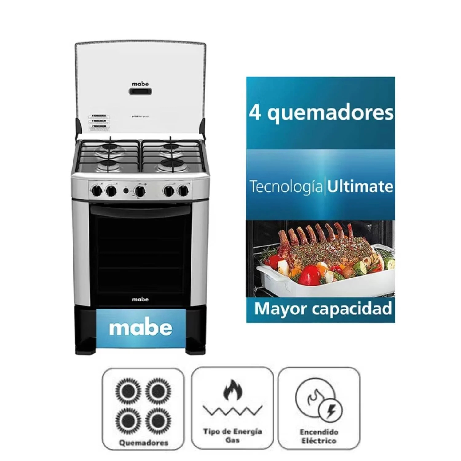 COCINA MABE GAS 4 QUEMADORES CMP6014AG0