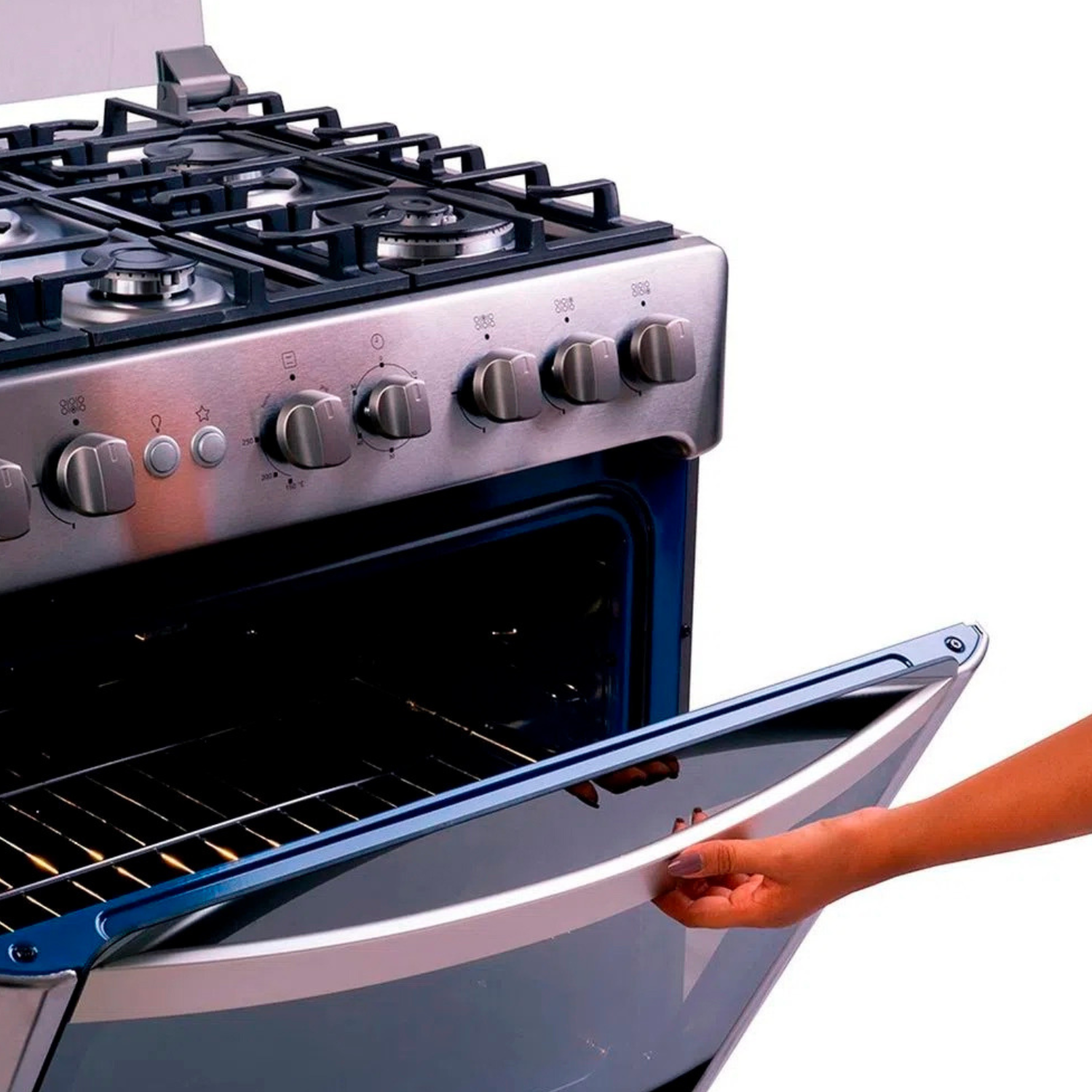 COCINA INDURAMA A GAS VARESE ZAFIRO 6 QUEMADORES CROMA - Imagen 4