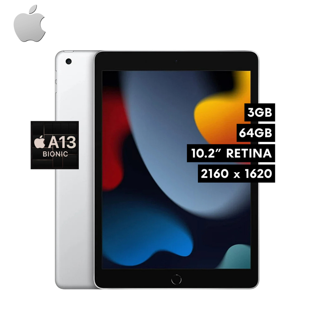 IPAD A2602(MK2L3LL/A) (9NA GENERACIÓN) 2021 64GB WIFI 10.2″ RETINA PLATEADO
