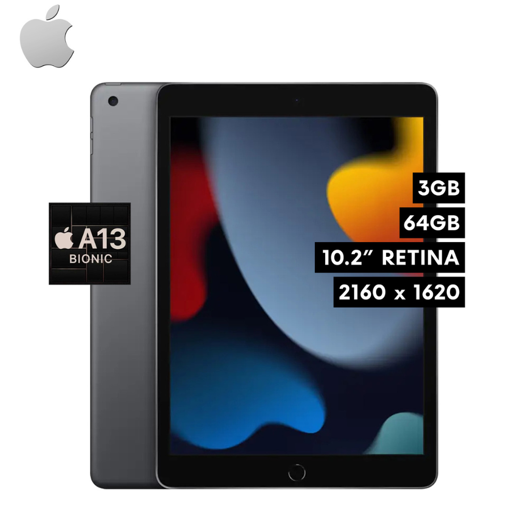 IPAD A2602(MK2K3LL/A) (9NA GENERACIÓN) 2021 64GB WIFI 10.2″ RETINA GRIS ESPACIAL