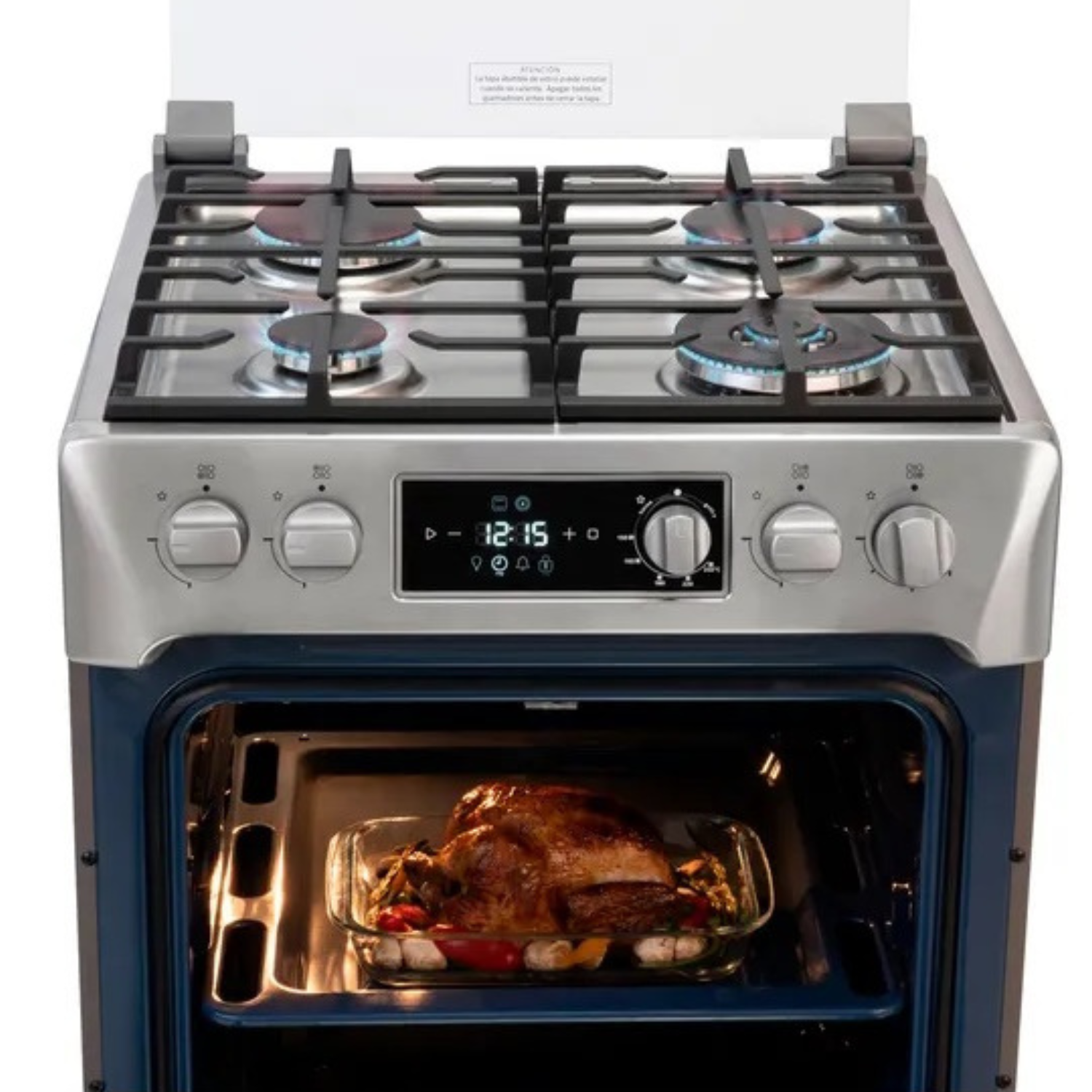 COCINA INDURAMA A GAS IBIZA ZAFIRO 4 QUEMADORES CROMA - Imagen 4