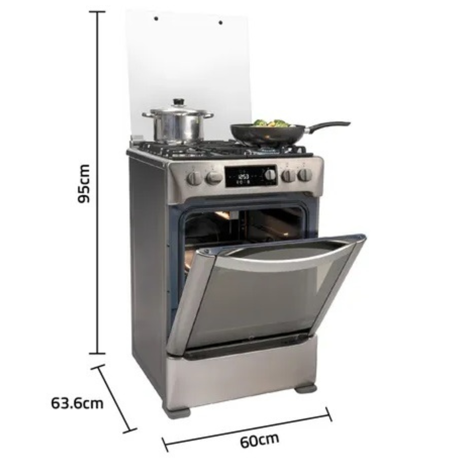 COCINA INDURAMA A GAS IBIZA ZAFIRO 4 QUEMADORES CROMA - Imagen 3