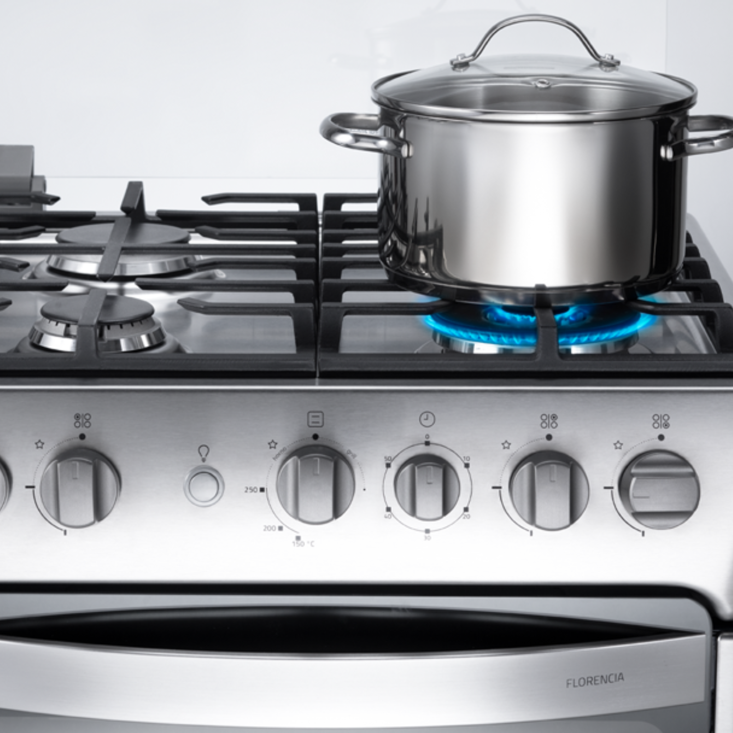 COCINA INDURAMA A GAS FLORENCIA ZAFIRO 4 QUEMADORES CROMA - Imagen 7