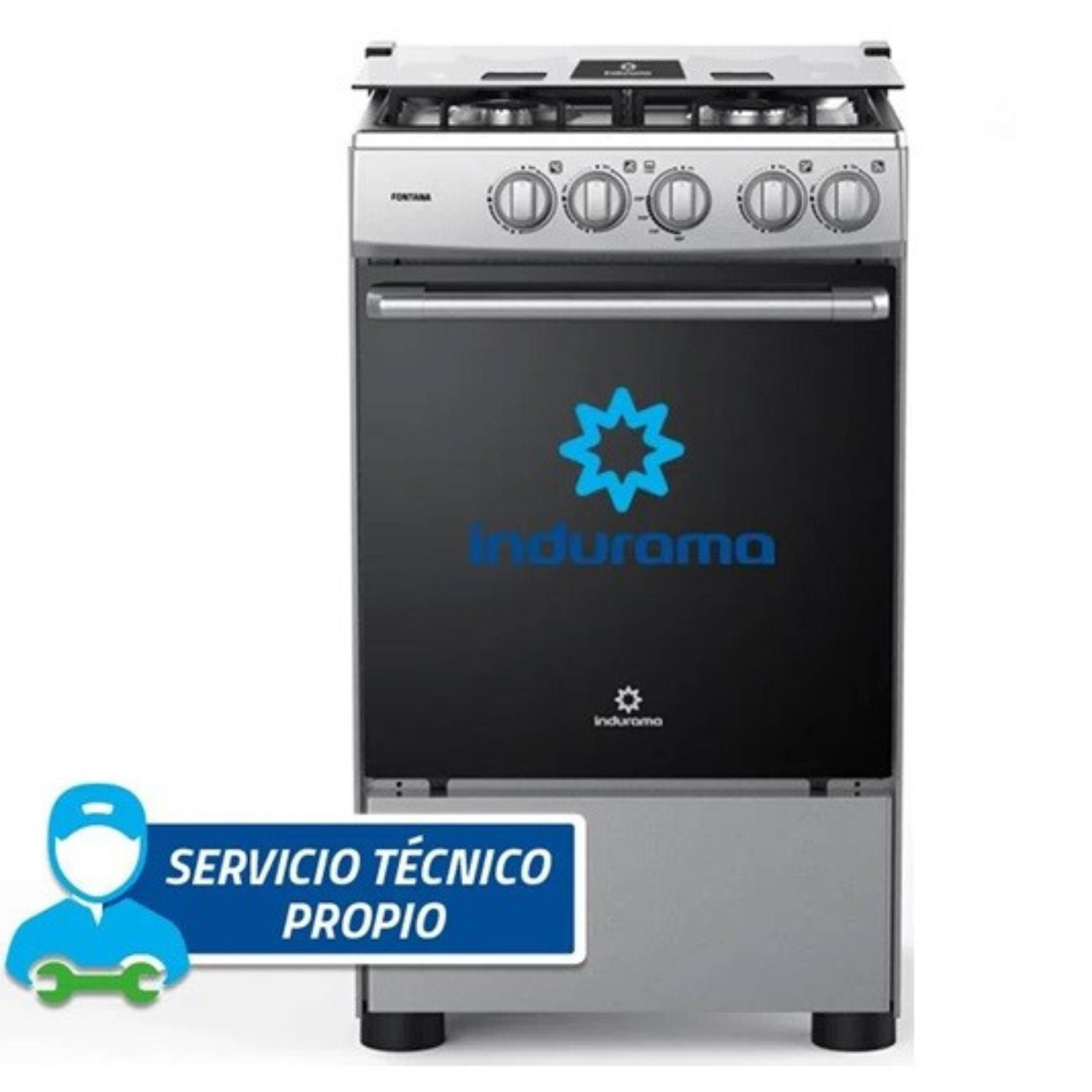 COCINA INDURAMA A GAS FONTANA 4 QUEMADORES CROMA