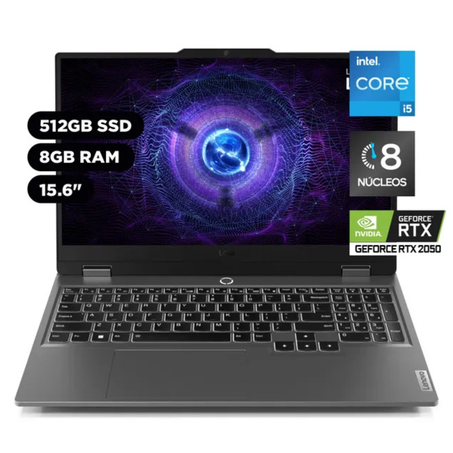 LENOVO LOQ 15IAX9(83GS004LLM) Intel® Core™ i5-12450HX RAM 8GB(DDR5) DISCO 512GB SSD 15.6″FHD(1920x1080) NVIDIA® GeForce RTX™RTX2050 4GB WINDOWS 11 HOME