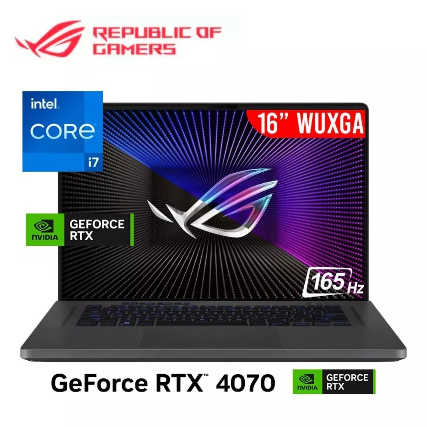 LAPTOP ASUS ASUS ROG ZEPHYRUS G16 (GU603VI-G16.I74070) INTEL® CORE™ I7-13620H 16GB 512GB SSD NVIDIA® GEFORCE RTX™ 4070 8GB GDDR6 16" WUXGA WIN 11 HOME