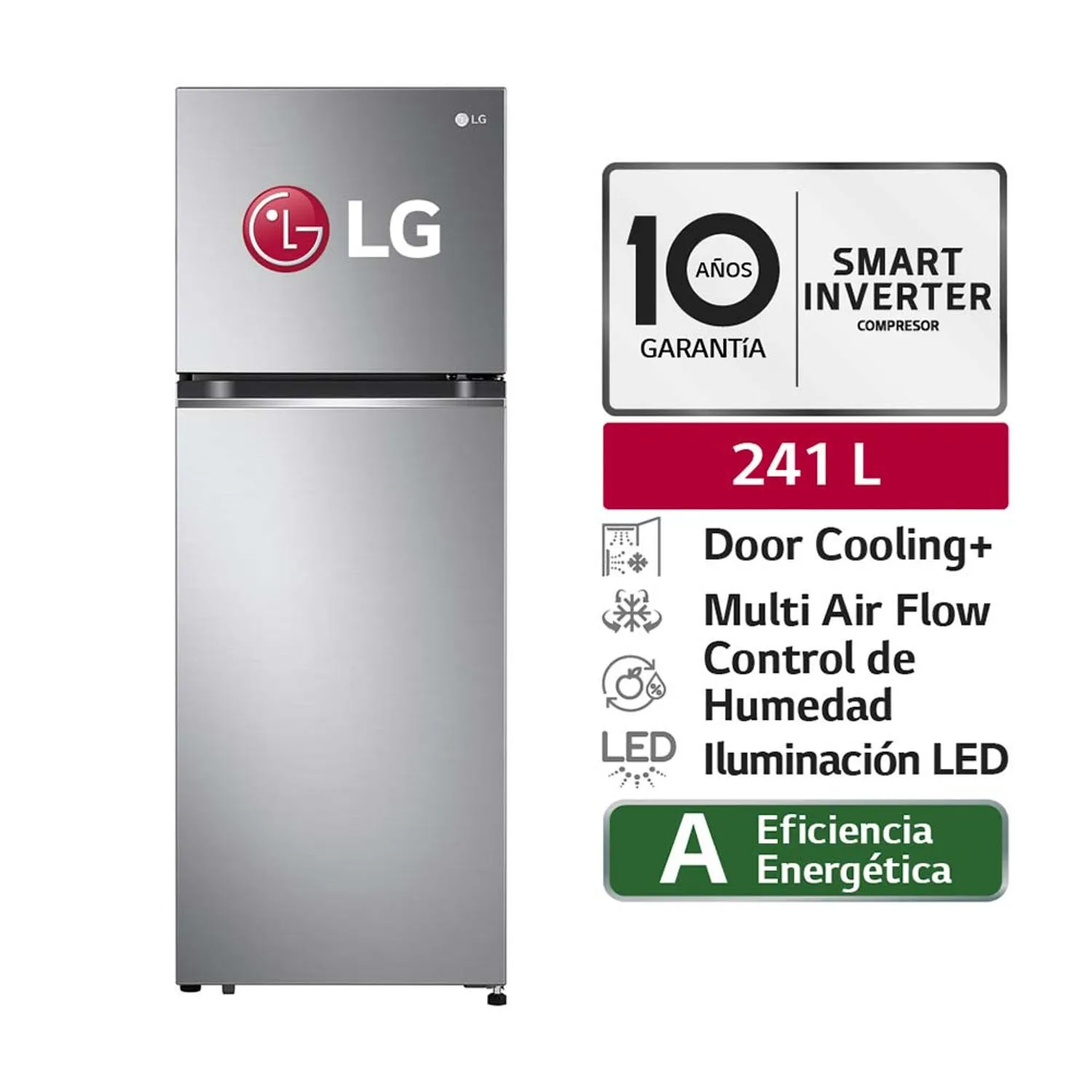REFRIGERADORA LG GT24BPP 241L DOOR COOLING TOP FREEZER NO FROST