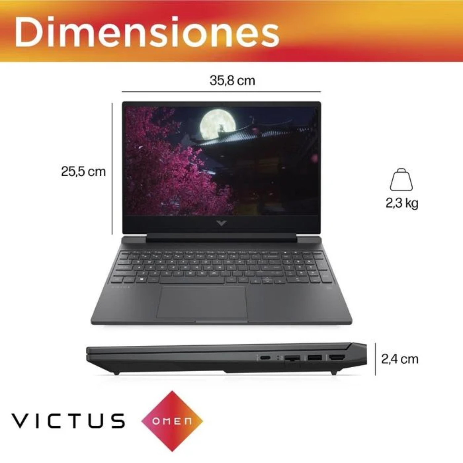 LAPTOP HP GAMING 15-FB2002LA RYZEN 5-8645H RAM 8GB DISCO SÓLIDO 512GB SSD NVIDIA GEFORCE RTX3050-6GB 15.6" PLATA WIN 11 - Imagen 6