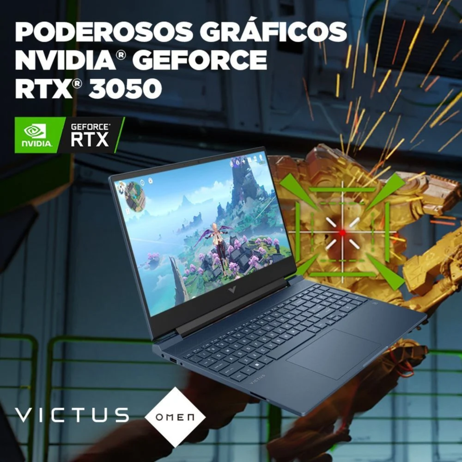 LAPTOP HP VICTUS 15-FA0007LA INTEL CORE I7-12650H RAM 16GB DISCO SÓLIDO 512GB SSD NVIDIA GEFORCE RTX3050-4GB 15.6" FHD AZUL INTENSO WIN 11 - Imagen 7