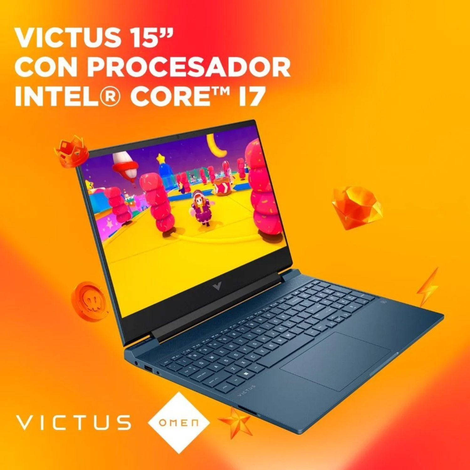 LAPTOP HP VICTUS 15-FA0007LA INTEL CORE I7-12650H RAM 16GB DISCO SÓLIDO 512GB SSD NVIDIA GEFORCE RTX3050-4GB 15.6" FHD AZUL INTENSO WIN 11 - Imagen 9