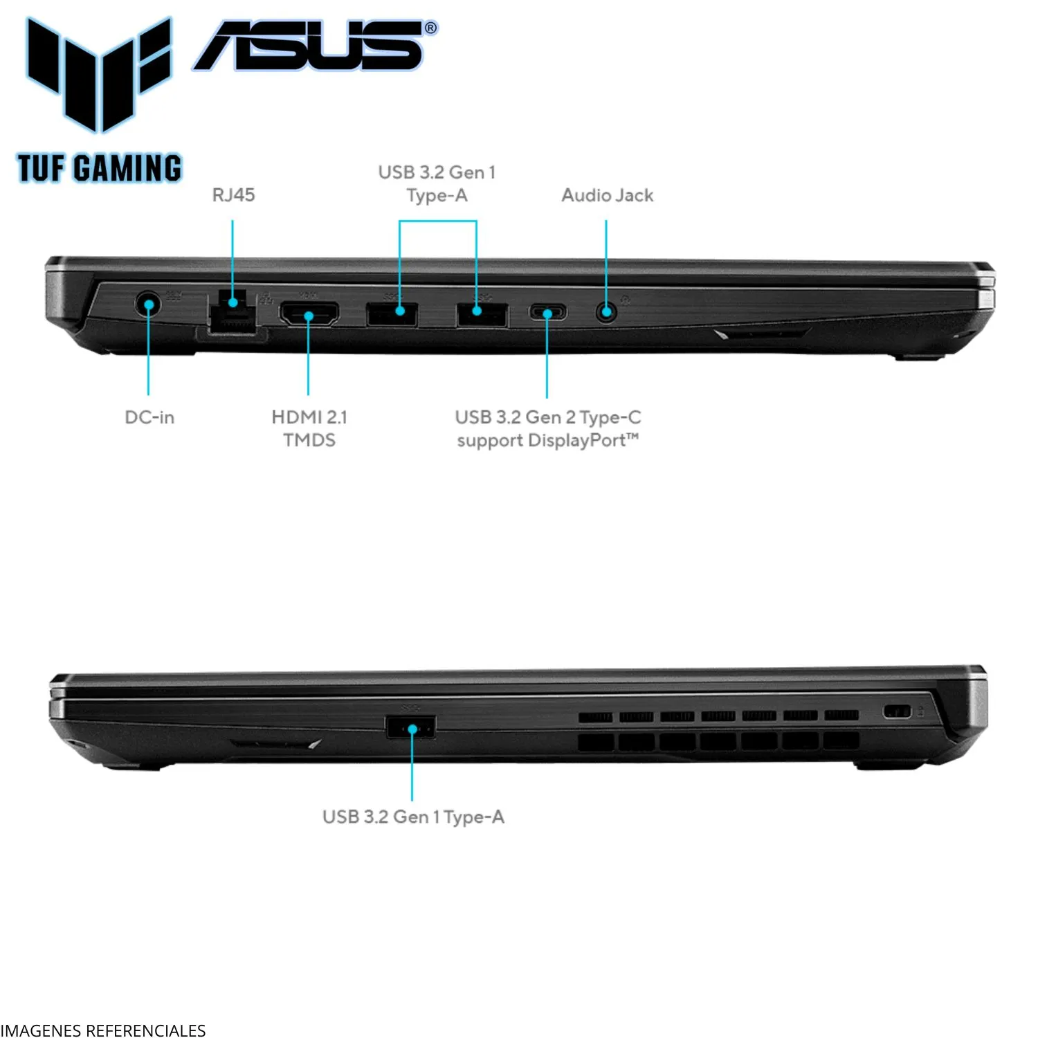 LAPTOP ASUS TUF GAMING A15 FA506NC-HN011W AMD RYZEN R5-7535HS RAM 8GB DISCO SÓLIDO 512GB SSD NVIDIA GEFORCE RTX3050-4GB 15.6" FHD-144HZ GRAPHITE WIN 11 - Imagen 7