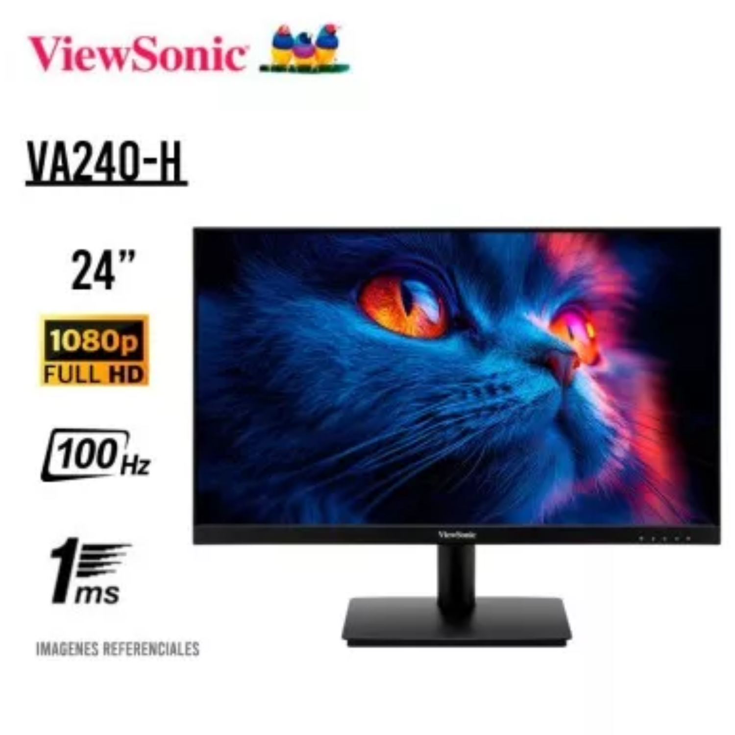 MONITOR VIEWSONIC 24" VA240-H FHD/IPS/100HZ/1MS VGA*1/HDMI*1 NEGRO