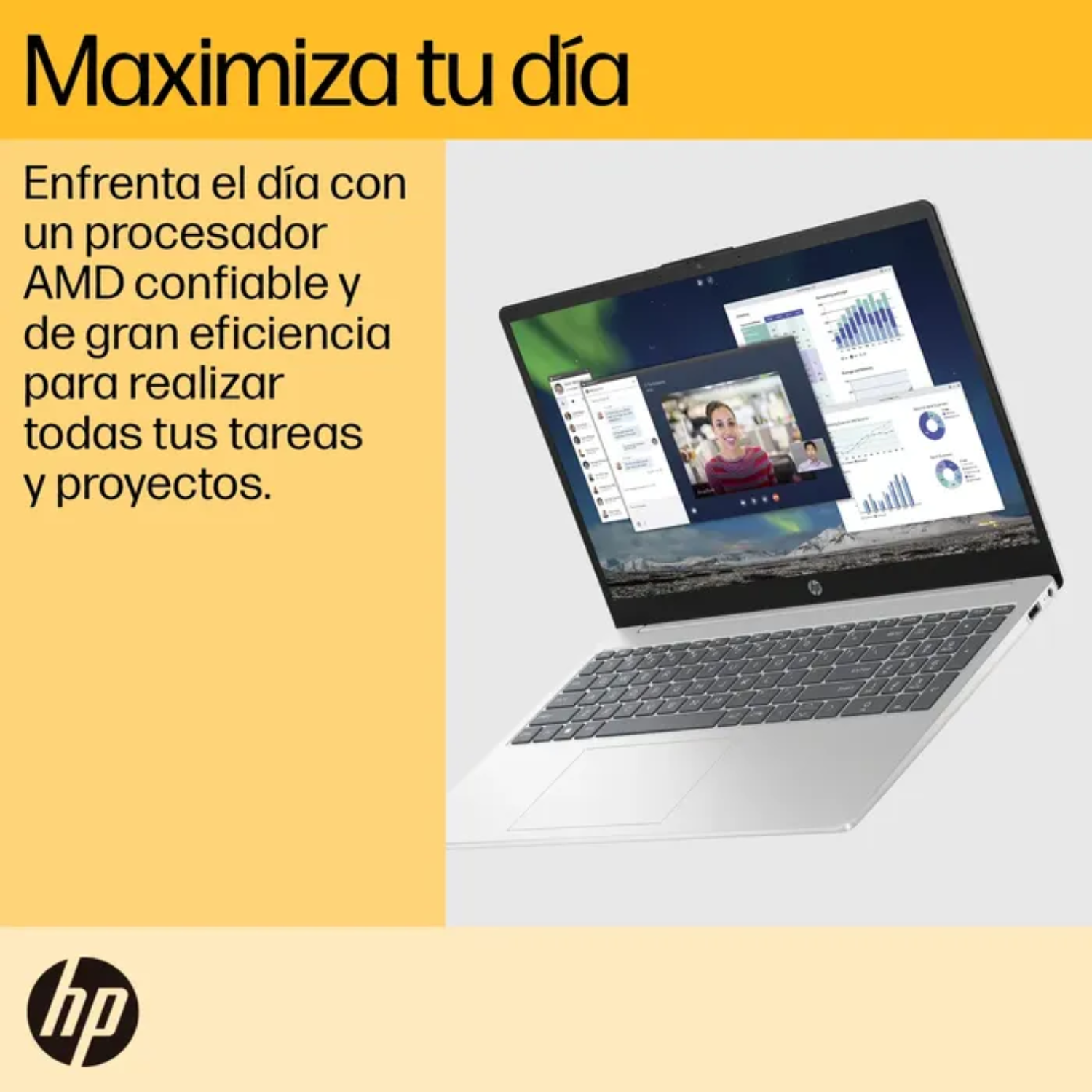 LAPTOP HP 15-FC0031LA RYZEN 7-7730U RAM 16GB DISCO SÓLIDO 1TB SSD 15.6" FULL HD PLATA NATURAL WIN 11 - Imagen 4